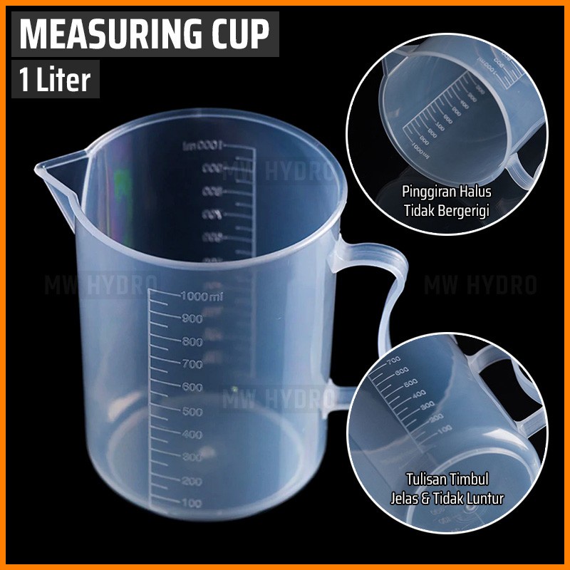 Measuring Cup, Gelas Ukur / Gelas Takar, 1000 ml / 1 liter / 1 ltr