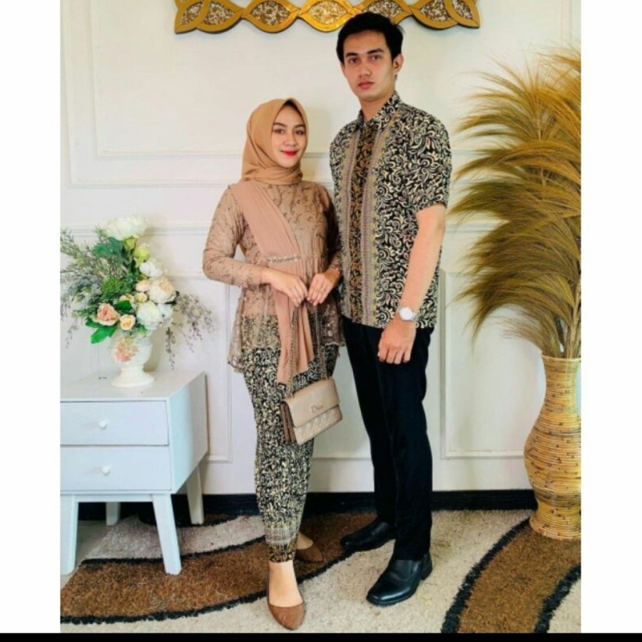 Setelan Kebaya Couple / Set Pakaian Couple / Aurora Couple / Kebaya Selendang