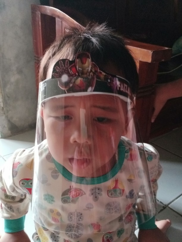 Face Shield Anak & Dewasa - Buka Tutup (nama / Karakter Lucu)