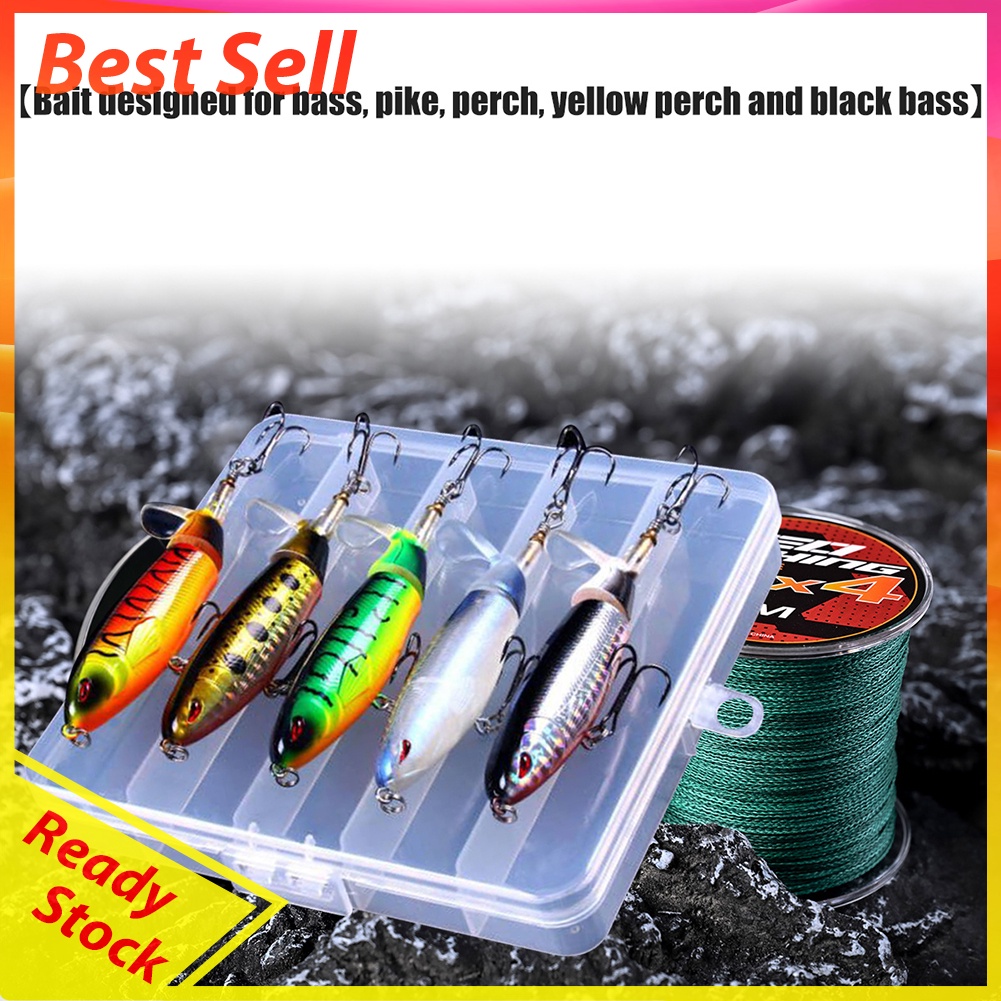 5pcs Floating Popper Fishing Lure Pencil Artificial Hard Swimbait Tackles