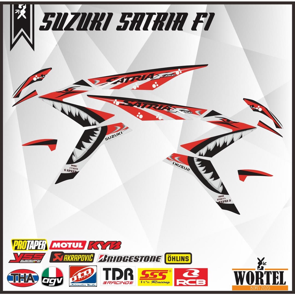 Striping Hologram Satria FU Injeksi-Stiker Decal Satria Fu 150 Injeksi Batik Hiu