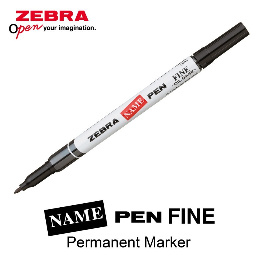 Zebra Name Pen Fine Permanent Marker MO-12 Black Per Pcs
