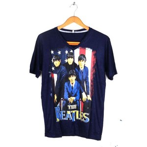 Kaos The Beatles Biru - Distro Quality