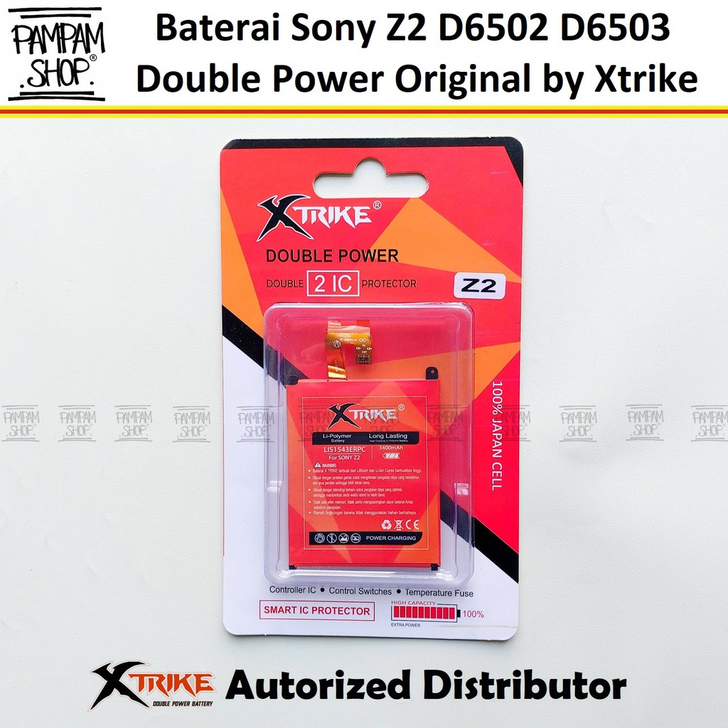 Baterai XTRIKE Double Power Original Sony Xperia Z2 D6502 D6503 LIS1543ERPC Batre Batrai Battery Ori