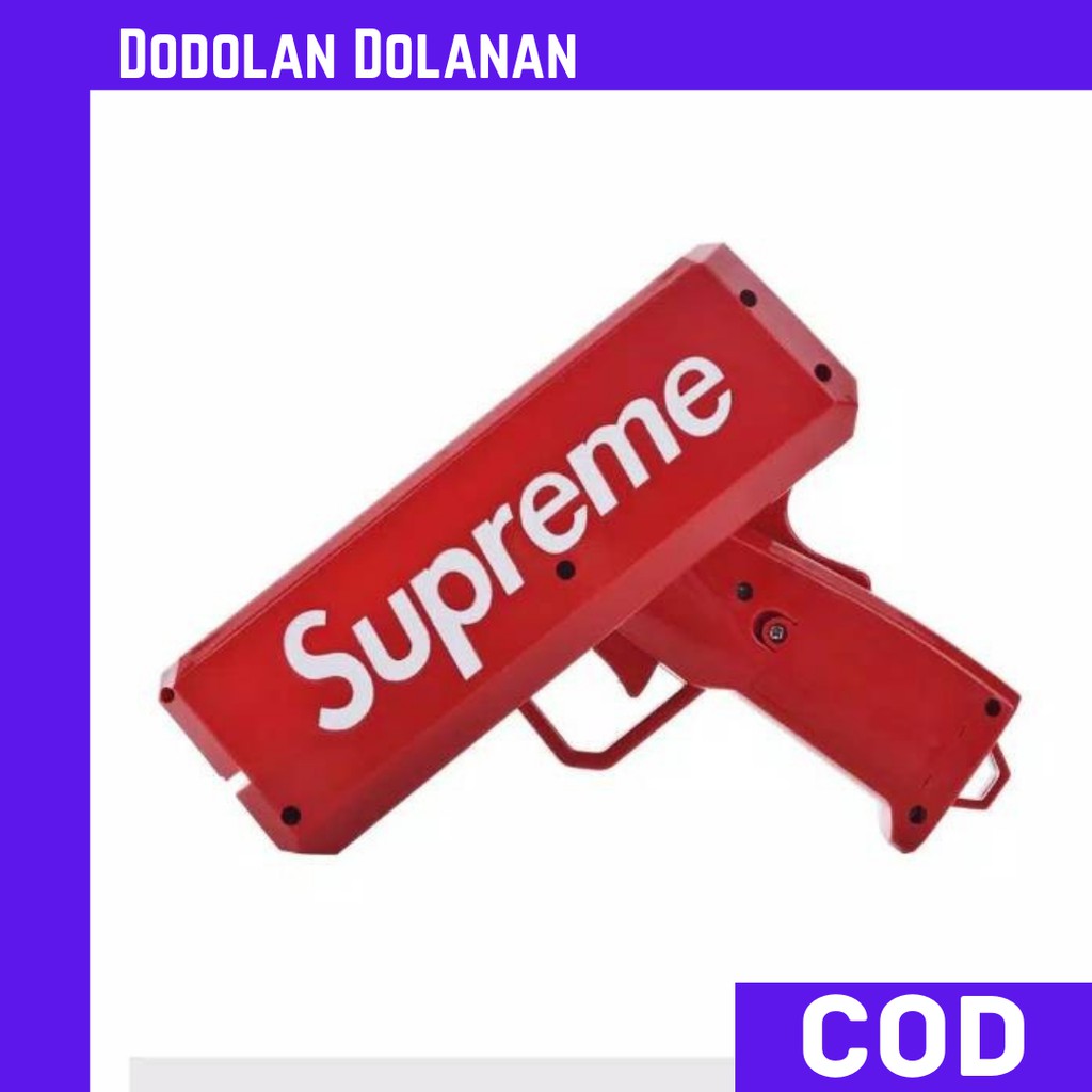 Mainan Tembakan Uang Kertas Supreme Money Gun Murah Free Kertas Mainan 100 Pcs