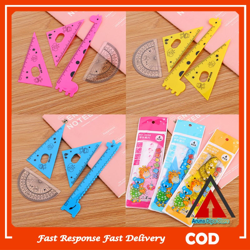 

Penggaris 1 Set Isi 4 Model / Alat Tulis 1 Set / Alat Tulis Set / TM-60