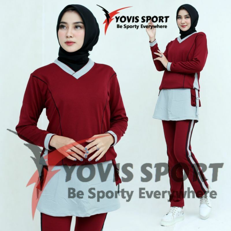 Setelan Olahraga Wanita'Setelan Senam Wanita'Setelan Zumba Wanita'Setelan Yoga Wanita'Setelan Aerobik Wanita'Setelan Yovis Sport'Setelan Training Wanita'Setelan Yoga Wanita-Maroon Silver