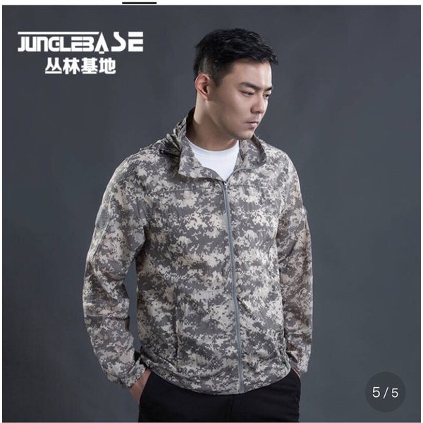 Jaket Gunung Junglebase Tipis Waterproof Sport Army Tactical Import