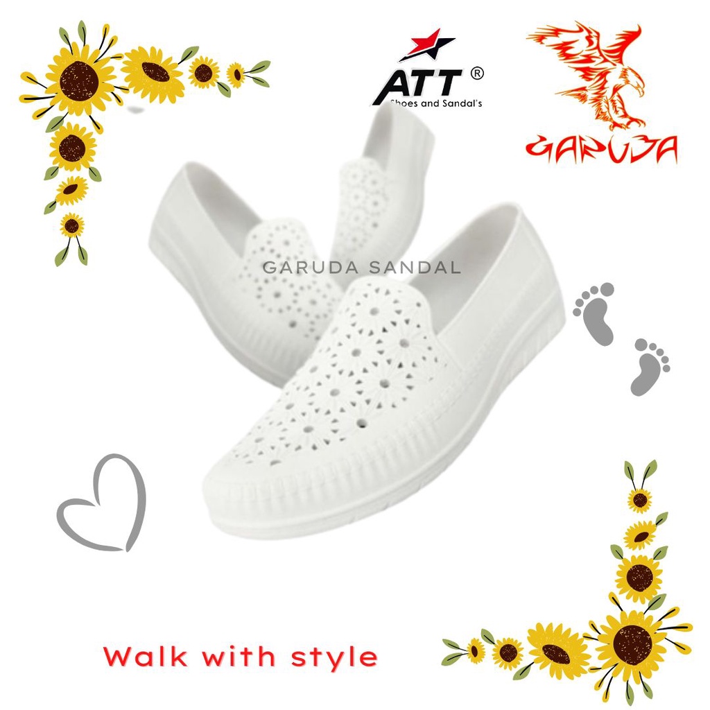 ATT SLP 04 Sepatu Karet Wanita Slip on WHITE