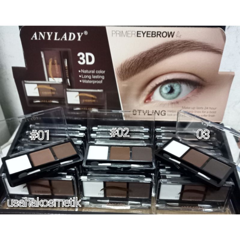 PROMO ECER PRIMER EYEBROW 3D 3WARNA NATURAL SET APLIKATOR NO.809 | 954