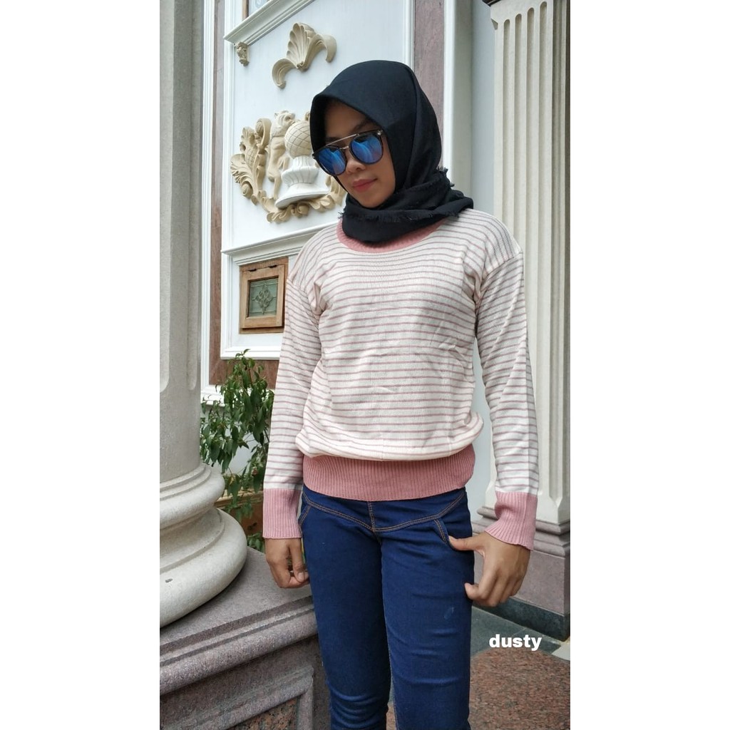 [Blouse Elisabet RO] Blouse wanita rajut Varian warna