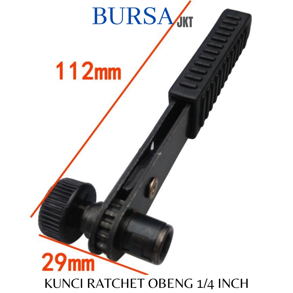 KUNCI RATCHET 1/4 HEX SOCKET SPANNER DUAL SHAPE