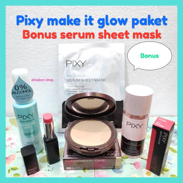 Pixy make it glow paket bonus serum sheet mask