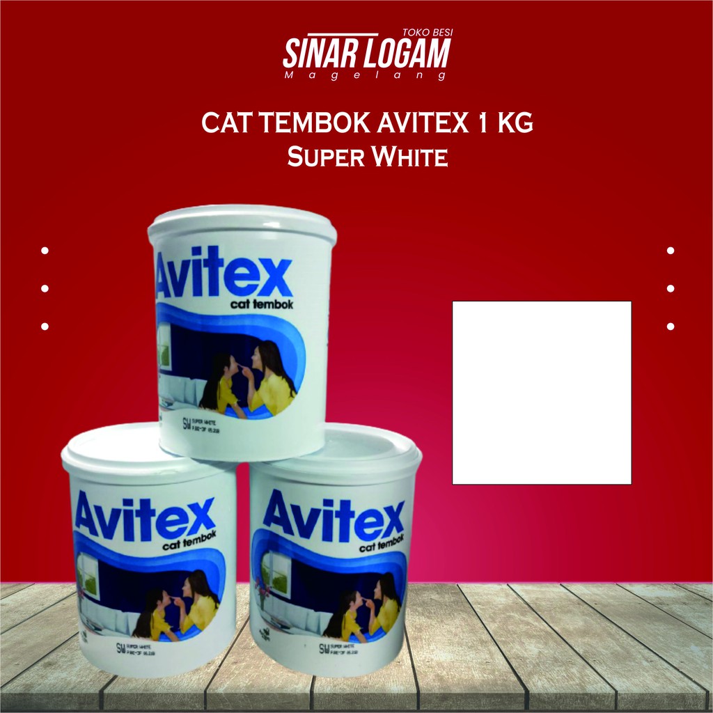 CAT TEMBOK AVITEX 1 KG  Super White PUTIH CAT DINDING PLAFON INTERIOR
