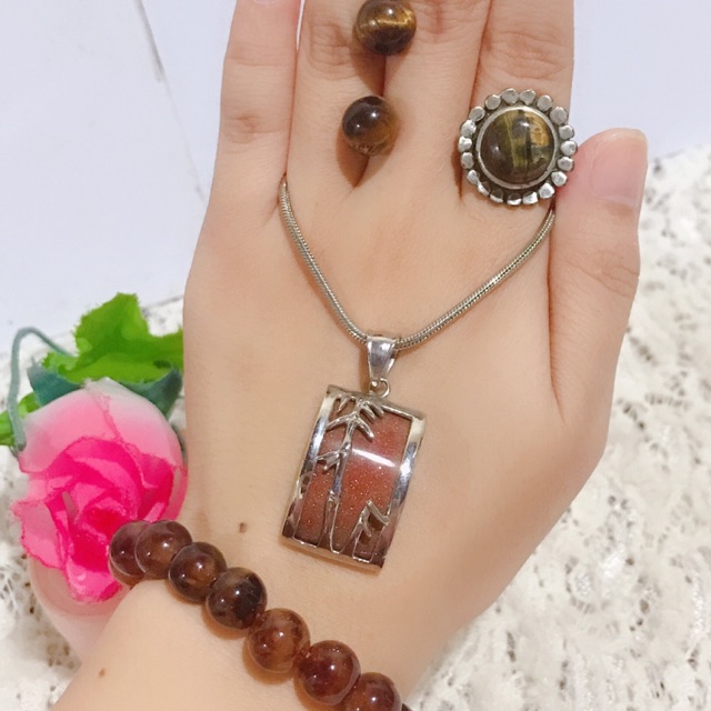 set giok warna coklat gelang giok asli 88