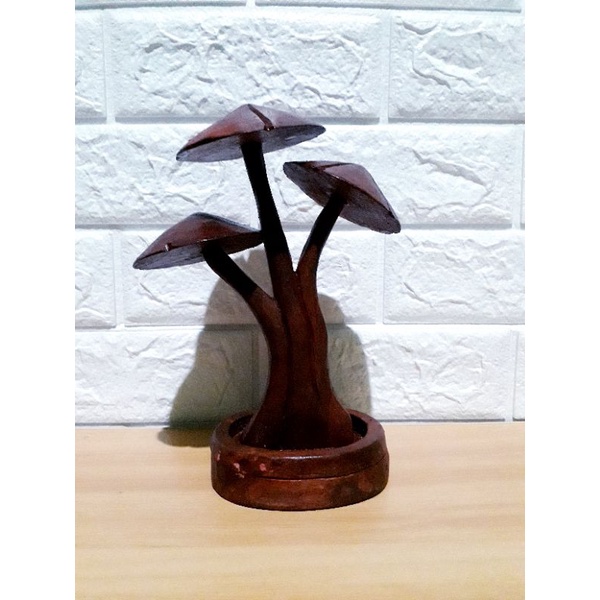 WOOD CRAFT MUSHROOM FOR TABLE AND DECORATIONS