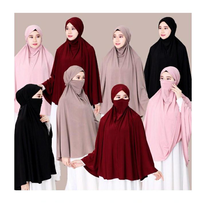 Khimar cadar ukuran 2XL -  3XL 2 in 1/french khimar Bahan Jesrsey-6