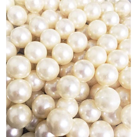 [1 Pon (450 Gram)] Manik Ringan / Mote Ringan / Mutiara Ringan Sintetis / Manik Mutiara Bulat 10Mm / Mutiara Pearl Bulat 10Mm