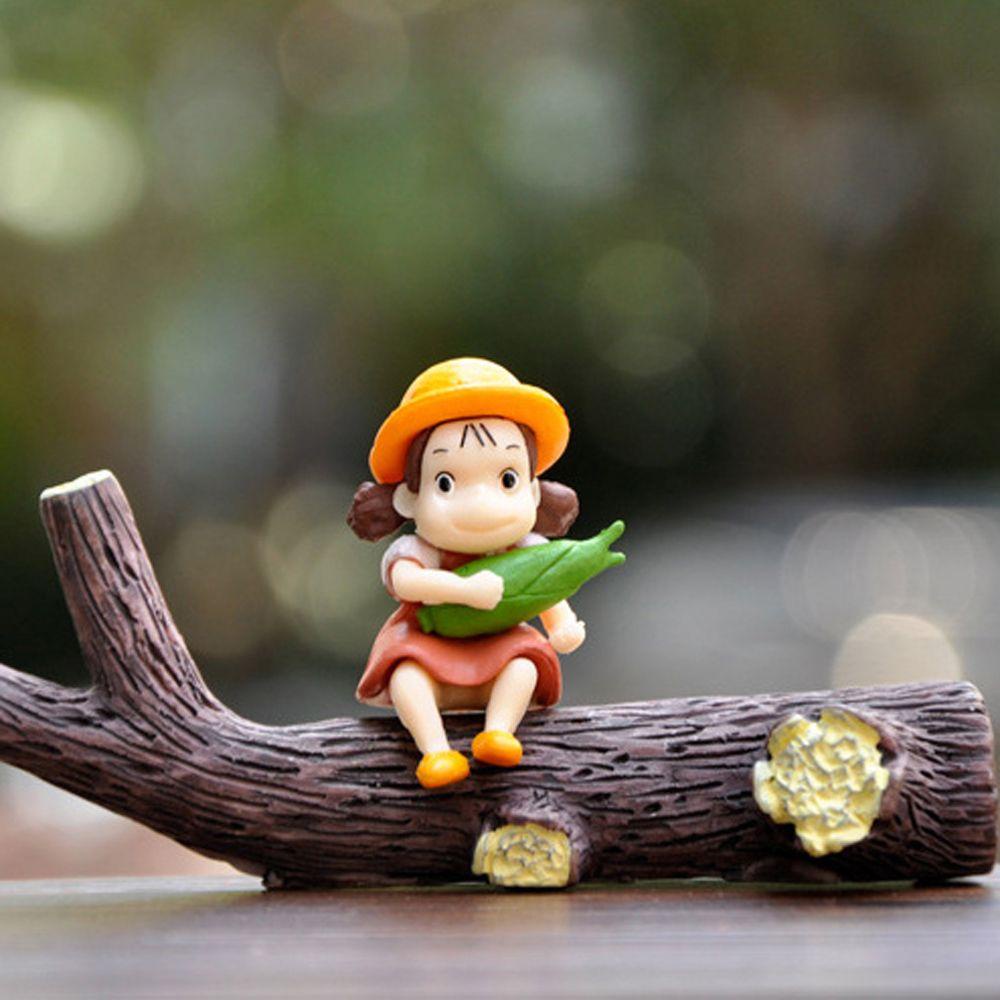 Lanfy Xiaomei Figure Ornamen Kecil Dekorasi Mobil Taman Miniatur Hayao Miyazaki Action Figure Landscape