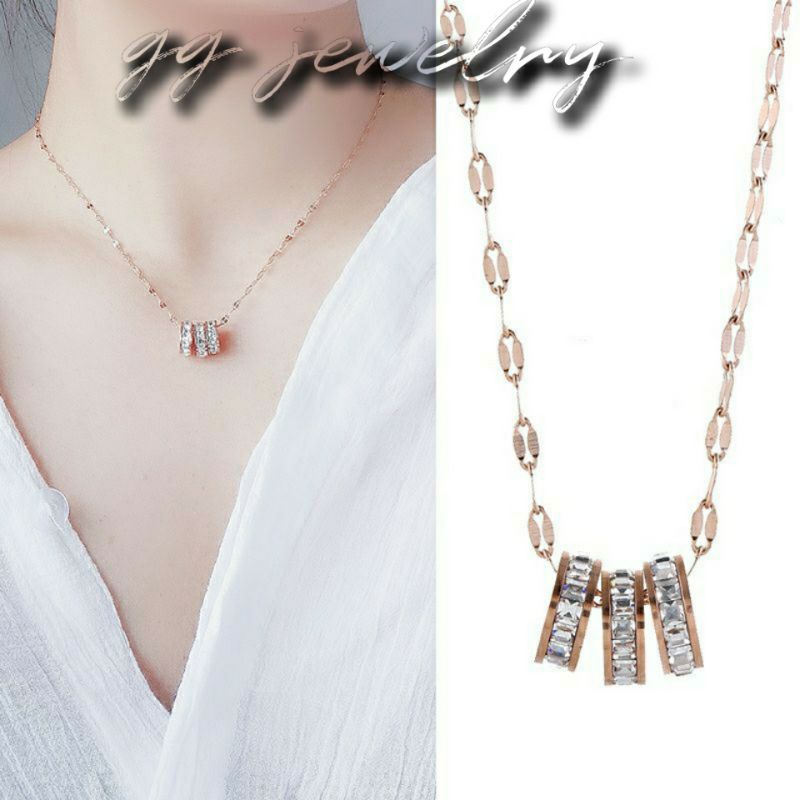 Kalung Triple Ring Titanium# KL - 142