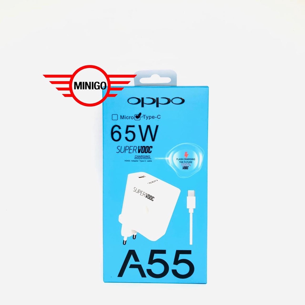 PROMO Charger Casan Cas OPPO A92 A33 A52 A53 A54 A55 Reno 4F 65W Fast Charging Tipe TYPE C dan MICRO-USB