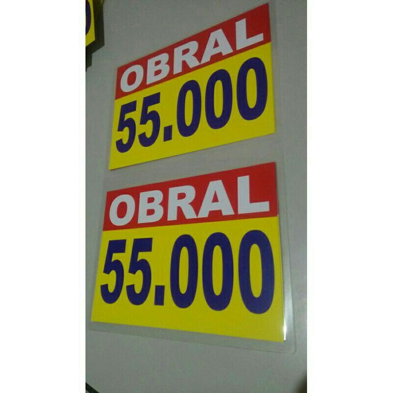 

Harga Obral Laminating /1Folio dapat 2 pcs / Hargaobral / Obralan / Bandrol Harga