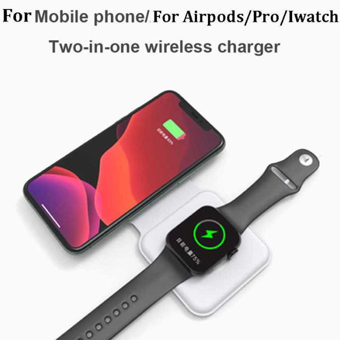 Charging Dock 2 in 1 charger for iPhone apple watch iwo docking stand - Putih AP198