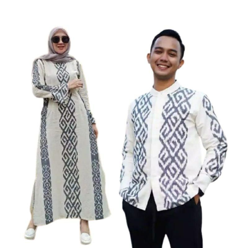 gamis tenun - gamis abaya tenun - gamis tenun busui - set couple gamis tenun - gamis pesta - long dr