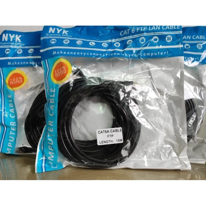 kabel LAN Outdoor FTP 15m 15 meter CAT6 CAT 6 JACK Metal Siap pakai