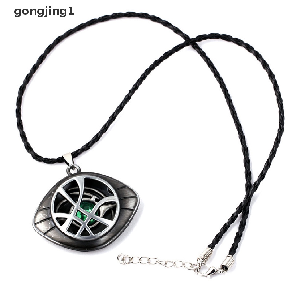 Kalung Liontin Mata Agamotto Doctor Strange Bahan Kulit Gaya Antik Untuk Cosplay