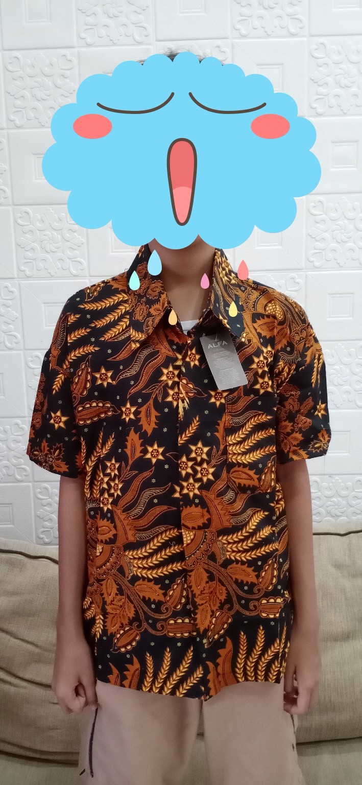 Sarimbit Couple Batik Ayah Bapak Dan Anak Motif Manggar Emas Original Murah Pekalongan