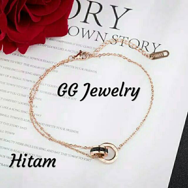 GG Gelang KakiTitanium Premium Angka Romawi #GTK-114