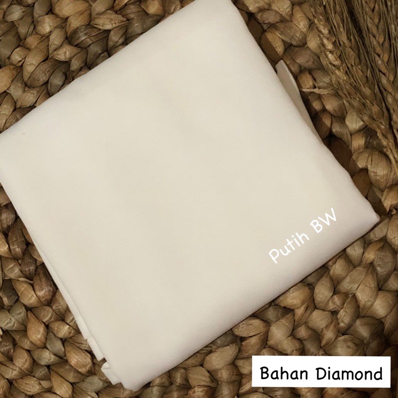 PASHMINA SABYAN  DIAMOND / 180 x 74cm DIAMOND SCRAF / HIJAB / JAHIT TEPI-Broken white