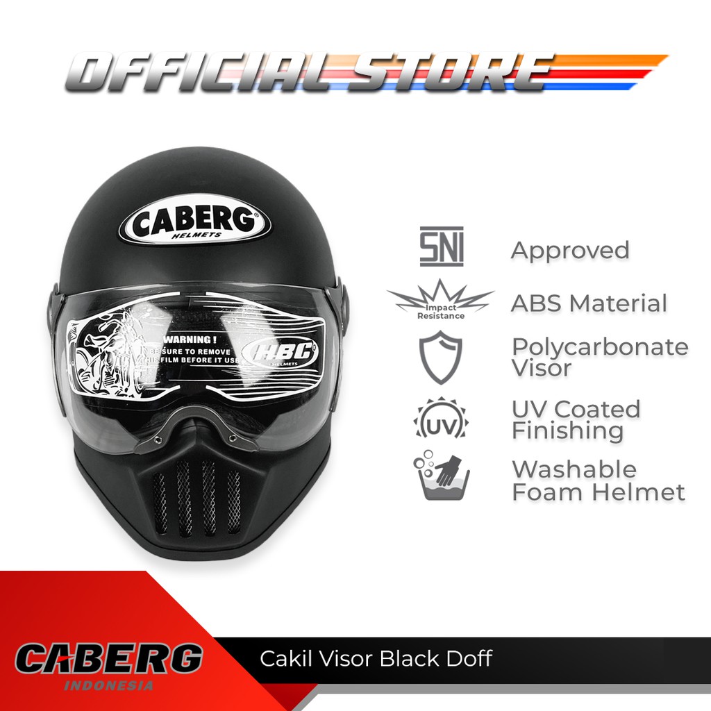 Caberg Helm Cakil Visor Black Doft Full Face