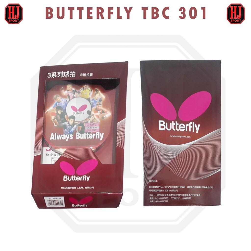 Bat / Bet Pingpong / Bet Tenis Meja BUTTERFLY TBC 301 + Cover