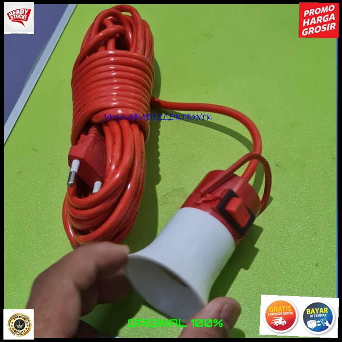 G565 SAMBUNGAN LAMPU 10 METER SAKLAR KAP EXTENSION FITING E27 COLOK COLOKAN LAMP LED BOHLAM TIDUR BELAJAR SLEEP BULB TES COLOKAN STOP KONTAK LISTRIK SETRUM FITTING KEPITING rumah lampu saklar meter colok colokan lamp bohlam FITING e27 fitting kepiting