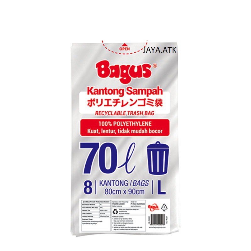 KRESEK KANTONG SAMPAH BAGUS 70 L 80 X 90 CM PLASTIK SAMPAH ISI 8 LEMBAR