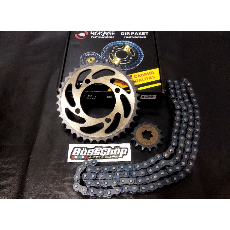 GEAR PAKET HOKAGE PLATINUM GIR SET RX-KING 37T/14T/428H -110L RX-KING NEW R-X-Z RX-SPESIAL