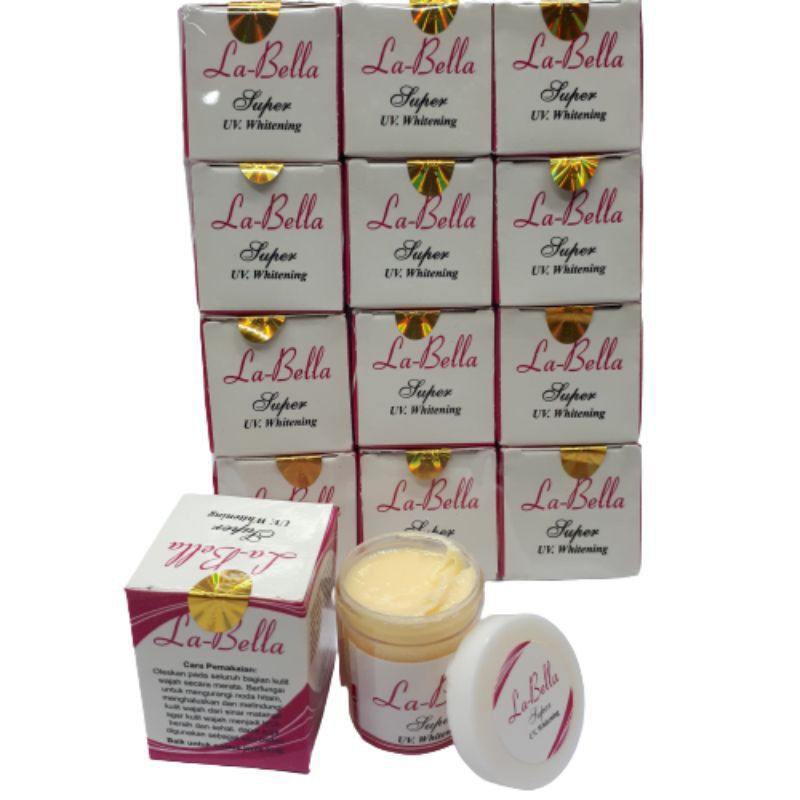 CREAM LABELLA SUPER PUTIH HOLO EMAS // lusinan