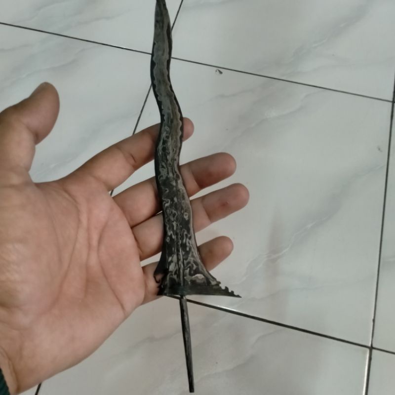 Keris Patrem Luk 5 Pamor Udan mas kamardikan wilahan