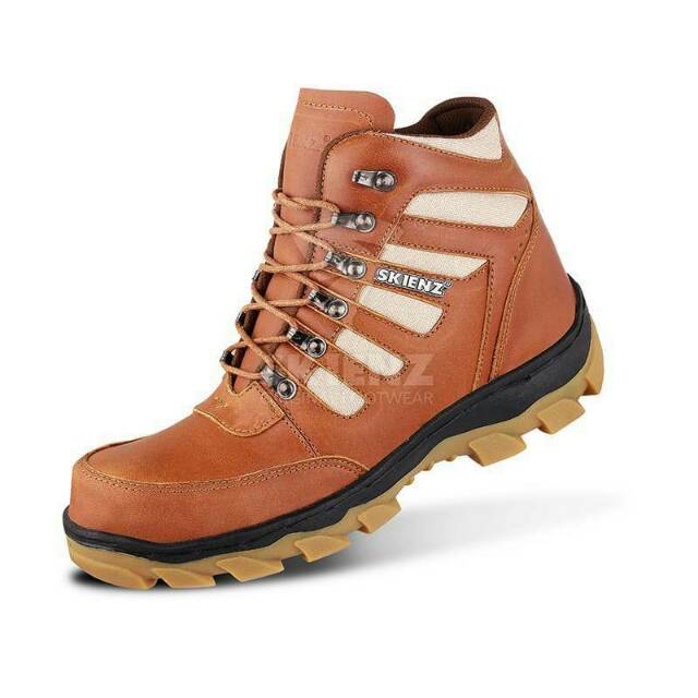 Sepatu Safety Boots Pria Skienz Welder Proyek Kulit Sapi Asli