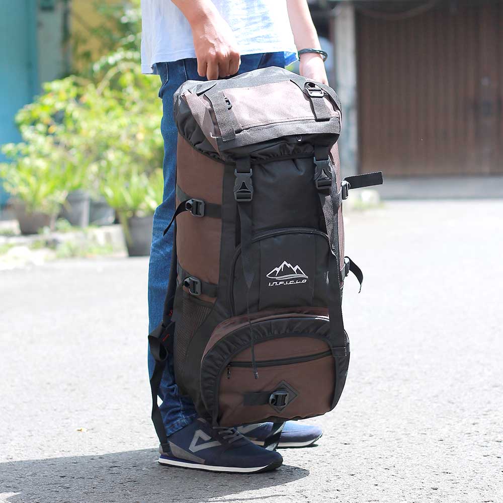 Justrue Ransel Gunung Pria Wanita 60 Liter Cokelat 656