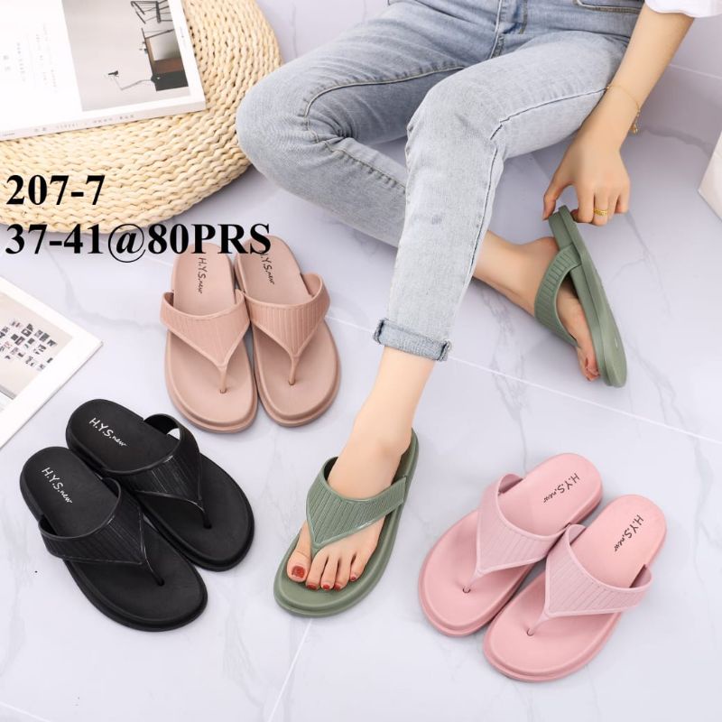 H.Y.S.new 207-7JEPIT GARIS sandal jelly jepit wanita