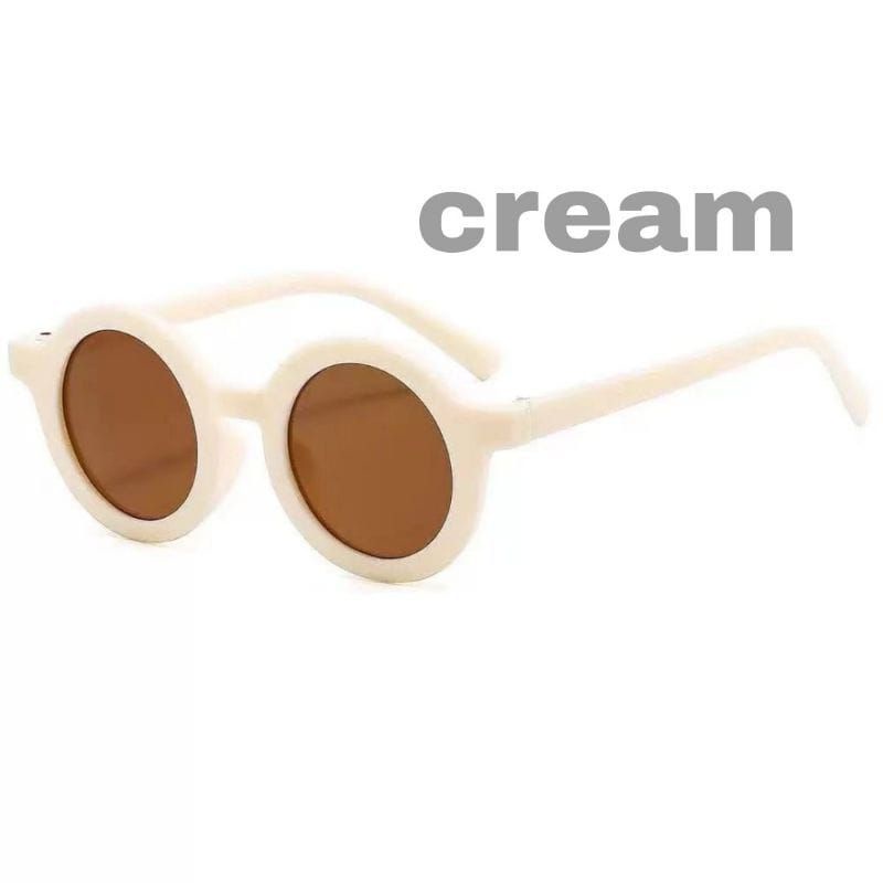 KACAMATA BULAT ANAK/ KACAMATA ANAK FASHION/ KACAMATA KEKINIAN ANAK VIRAL-KM_Cream