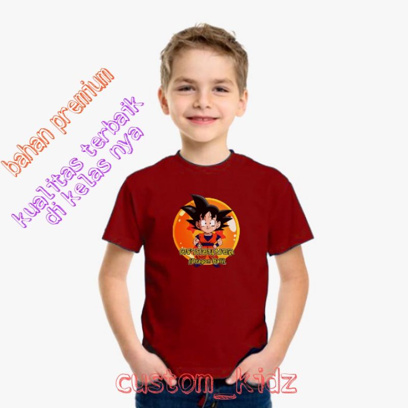 dragon ball animasi 80an kaos anak bahan halus