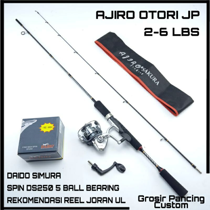 satu set joran pancing ul ultralight lentur fiber solid murah kuat ajiro otori japan 165 180 198 cm