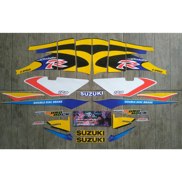 Lis Striping Sticker Satria Lumba Kuning Biru