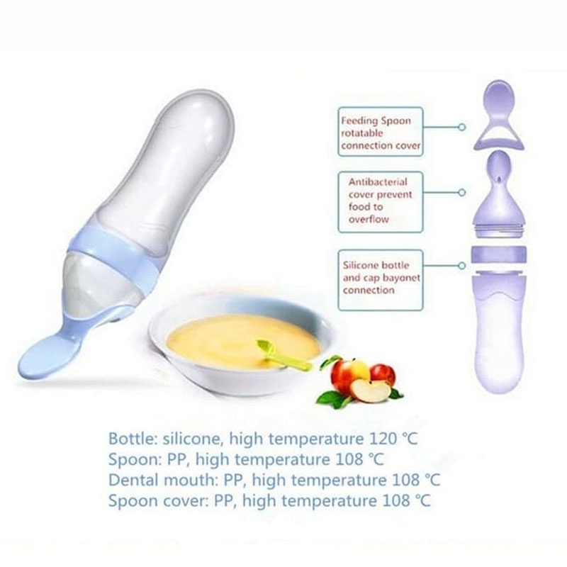 HOPE STORE - BOTOL DOT SILICONE SENDOK MAKAN BAYI / Botol Sendok Spoon feeder