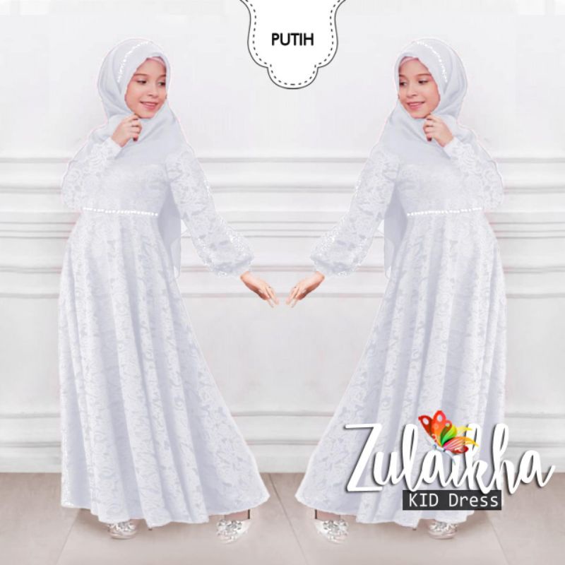 MAXY ZULAIKHA MUTIARA KID ANAK, BRUKAT MOSCREPE, GAMIS HIJAB MUSLIM, MAXY DRESS