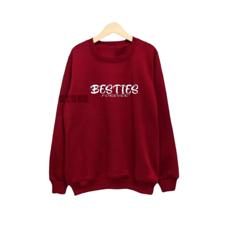 SWEATER CREWNECK JUMBO LOGO BESTIES FOREVER SIZE 2XL-3XL-4XL-5XL BISA PRIA &amp; WANITA